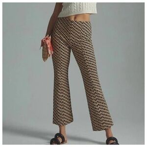 Anthropologie Maeve The Margot Kick Flare Cropped Pull On Pants Small NWT